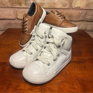 Converse All Star Náutica Boys 9 GUC white brown shoes